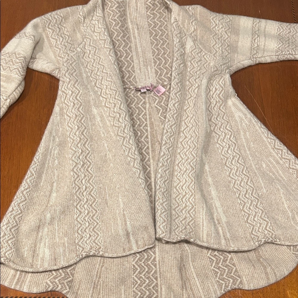 pattern cashmere open front cardigan